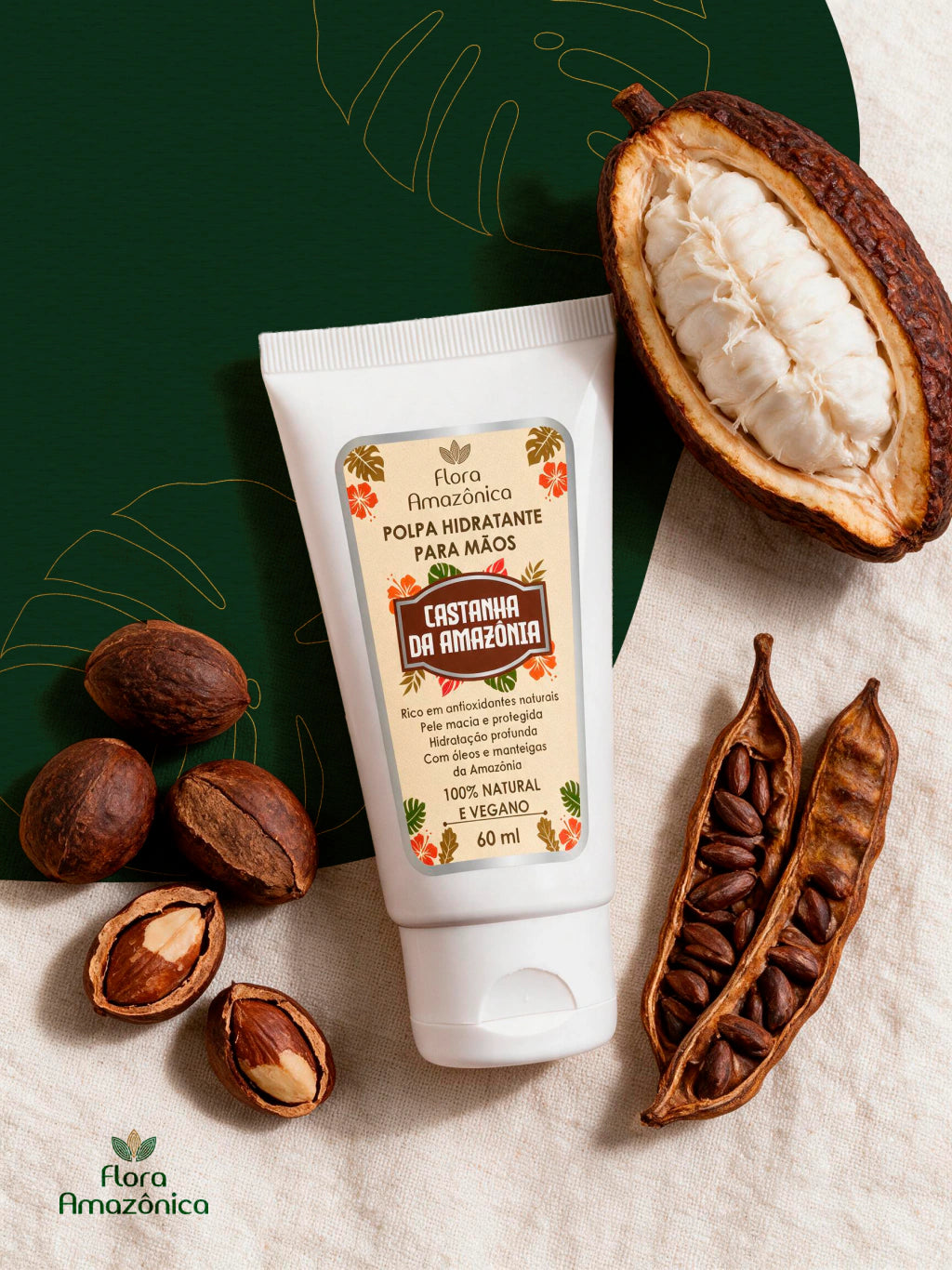 Creme Hidratante para Mãos Castanha da Amazônia – Natural e Vegano 60ml