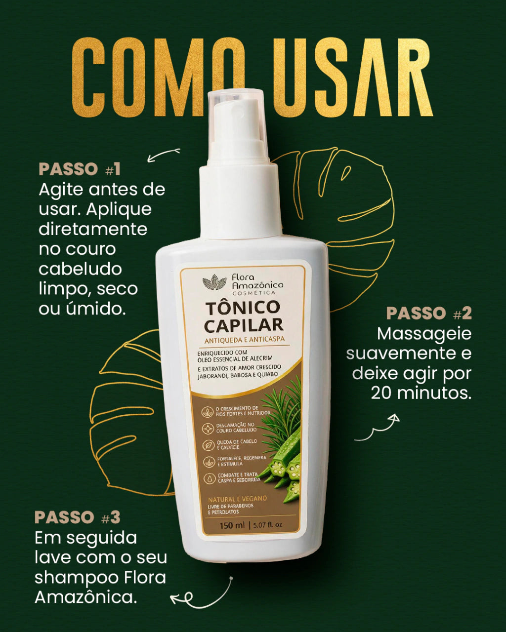 Tônico capilar antiqueda e anticaspa 150 ml