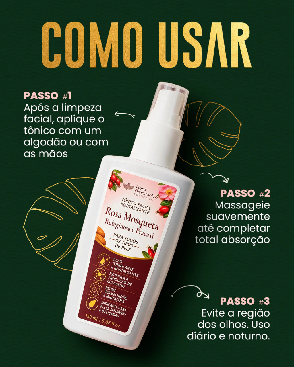 Tônico facial revitalizante - rosa mosqueta