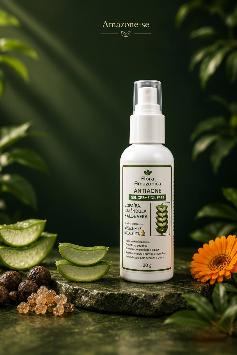 Gel Creme Antiacne Amazone-se – Combate Espinhas, Reduz Inflamação e Previne Novas Acnes 120ml