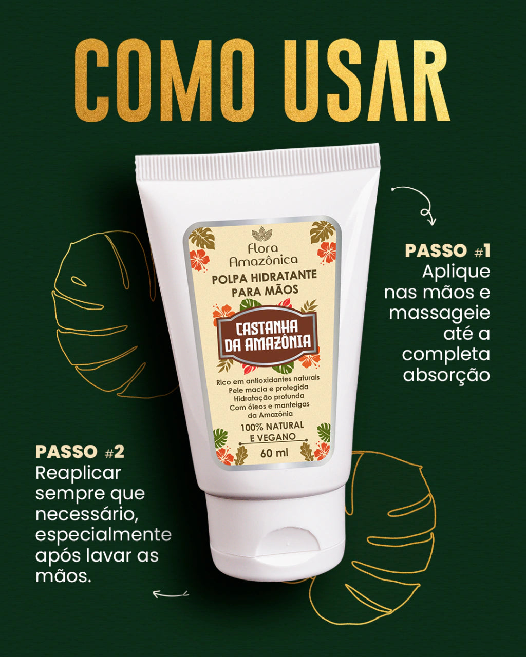 Creme Hidratante para Mãos Castanha da Amazônia – Natural e Vegano 60ml