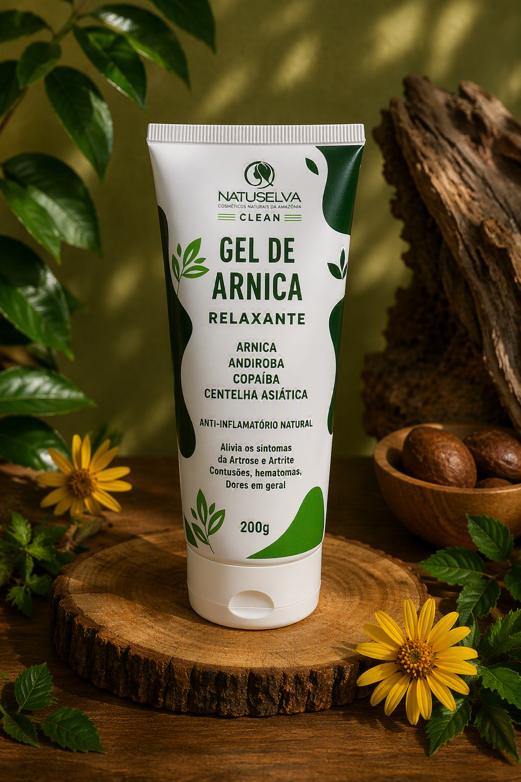 Gel de Arnica Relaxante Amazone-se – Alívio de Tensões Musculares, Contusões e Relaxamento Profundo 200g