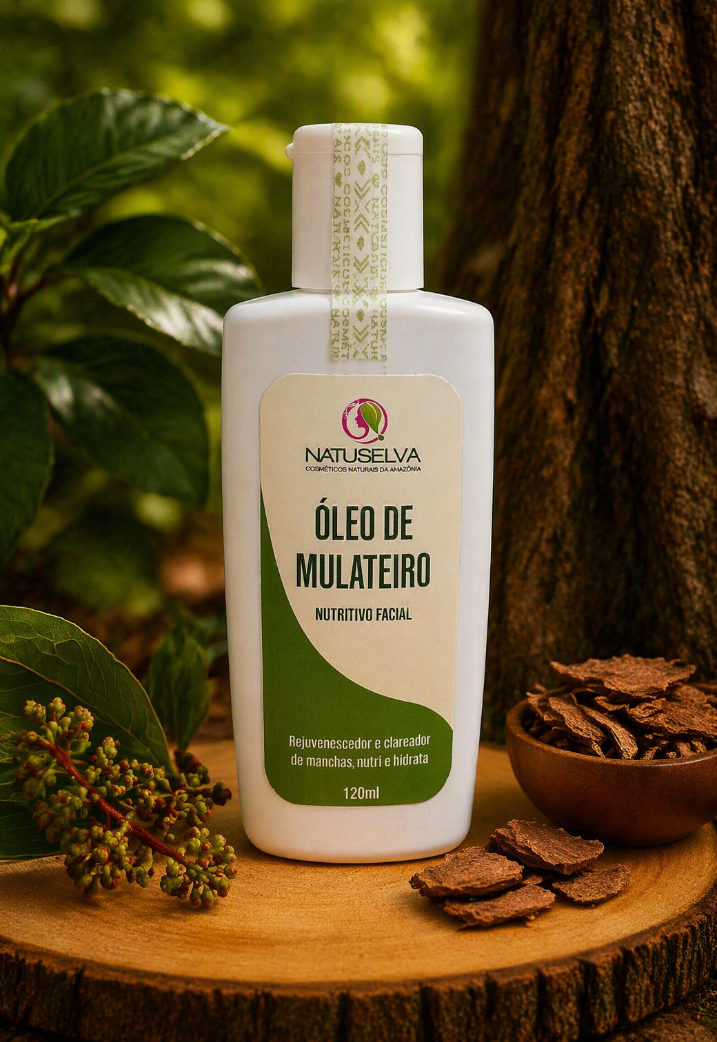 Óleo Vegetal de Mulateiro Amazone-se – Clareador de Manchas, Renovação Celular e Rejuvenescedor Amazônico 120ml
