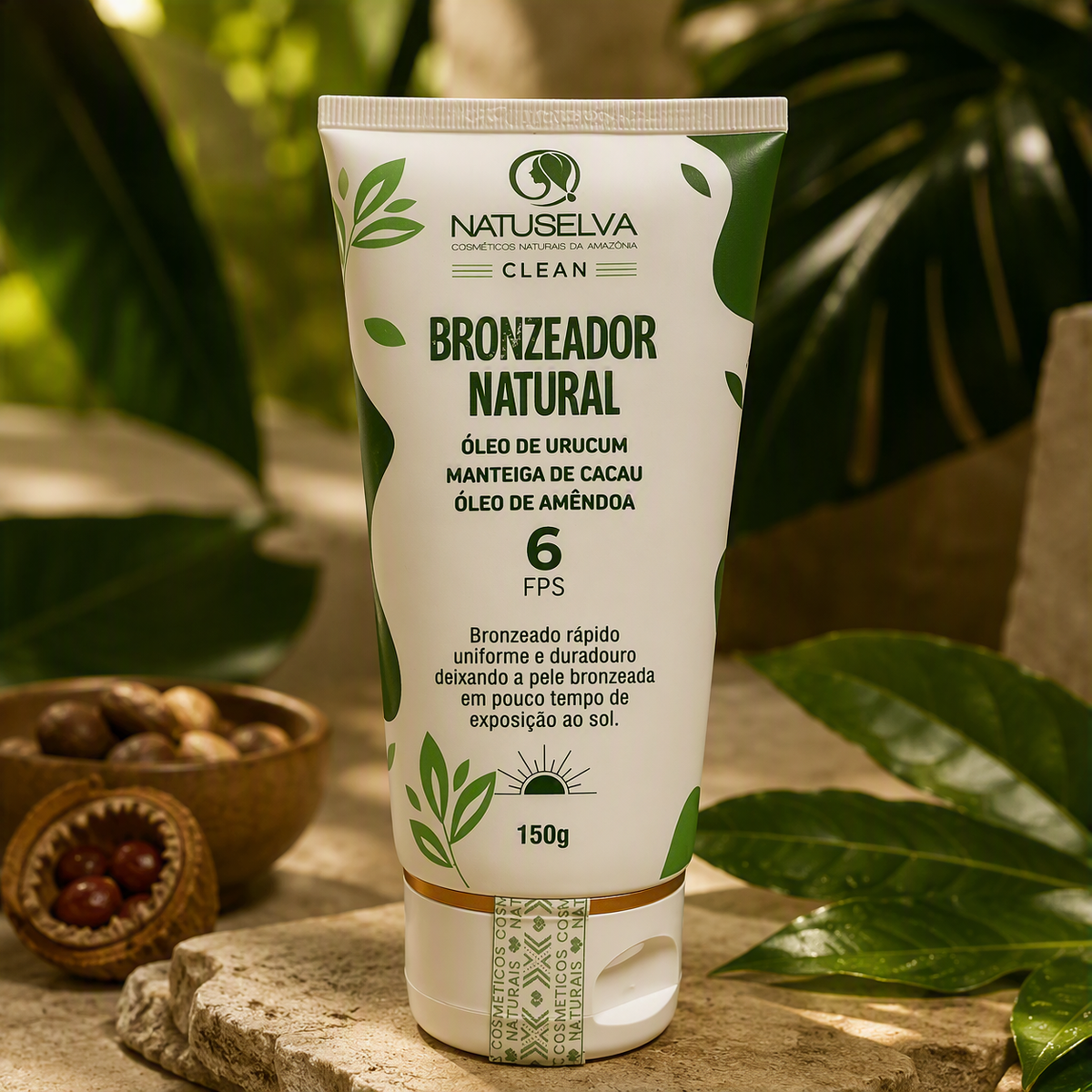 Bronzeador Natural Amazone-se – Intensifica o Bronzeado, Hidrata e Prolonga o Resultado com Ativos Amazônicos 150g
