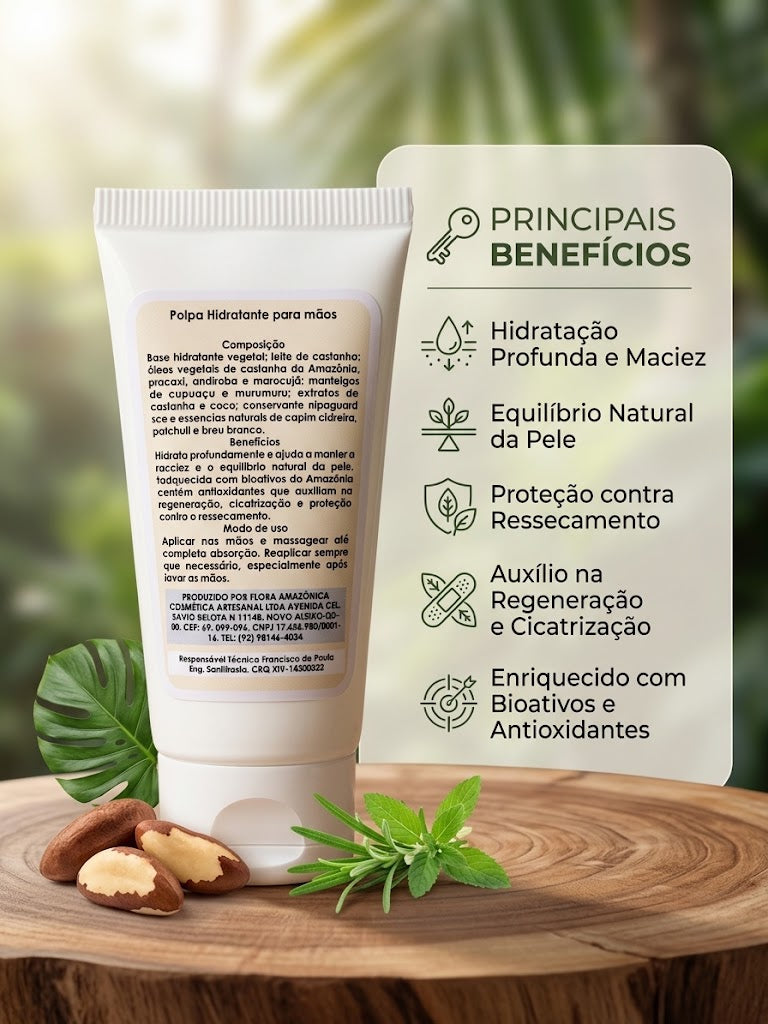 Creme Hidratante para Mãos Castanha da Amazônia – Natural e Vegano 60ml