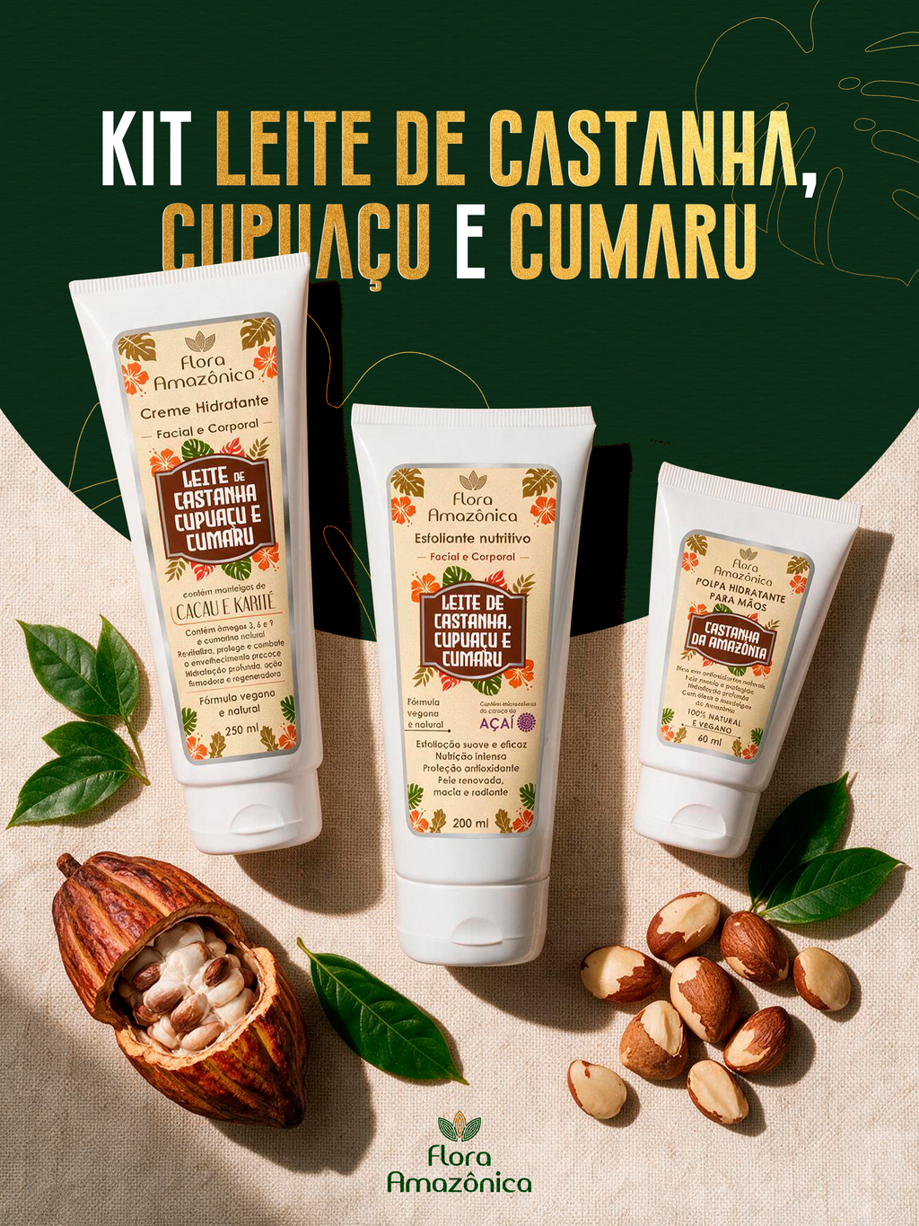 Kit castanha, cupuaçu e Cumaru