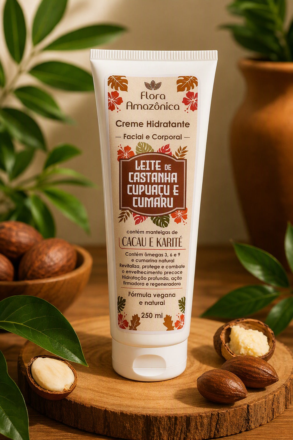 Creme Corporal e Facial Leite de Castanha-do-Pará Amazone-se – Hidratação Intensa 250ml