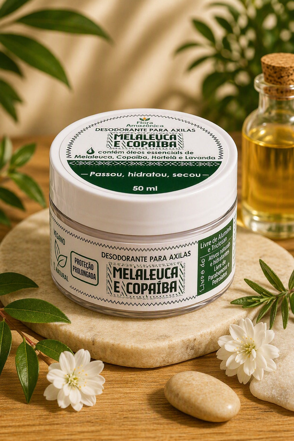 Desodorante Natural Melaleuca e Copaíba Amazone-se – Sem Alumínio, Antibacteriano e Vegano 50ml