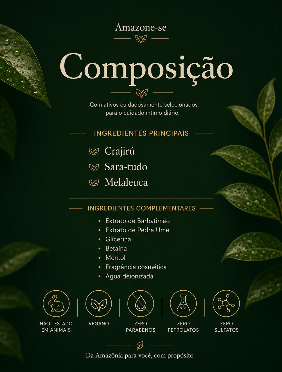 Sabonete Íntimo Mentolado Amazone-se – pH Balanceado, Frescor Duradouro e Proteção Diária 240ml