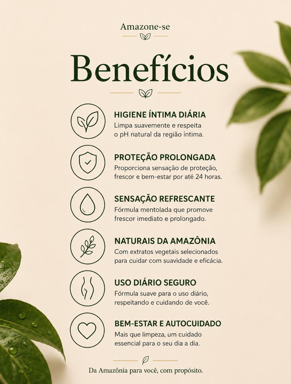 Sabonete Íntimo Mentolado Amazone-se – pH Balanceado, Frescor Duradouro e Proteção Diária 240ml