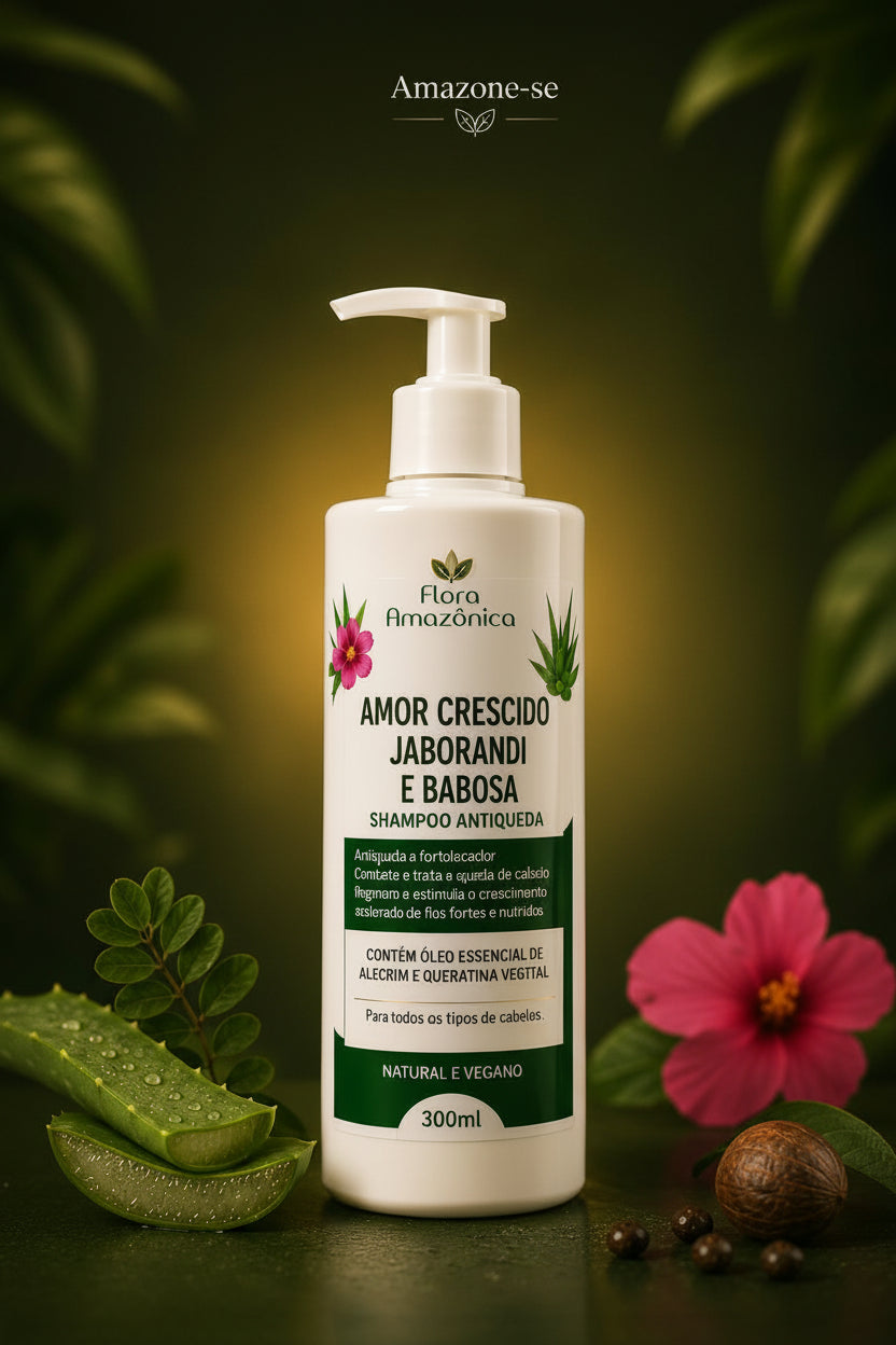 Shampoo Amor Crescido com Jaborandi e Babosa Amazone-se – Anticaída, Crescimento e Fortalecimento 300ml