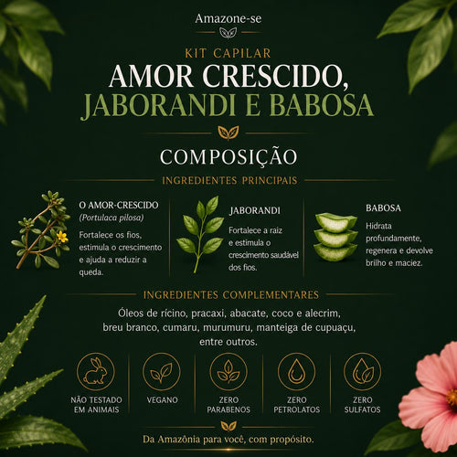 Condicionador Amor Crescido Amazone-se – Anticaída, Fortalecedor e Hidratante com Ativo Amazônico 300ml