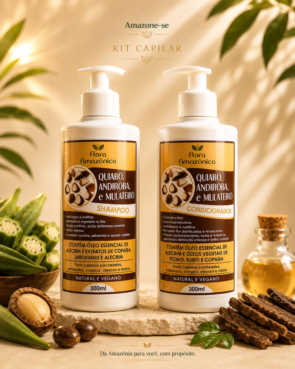 Kit Shampoo + Condicionador Andiroba Amazone-se – Anticaída e Fortalecedor com Óleo da Amazônia